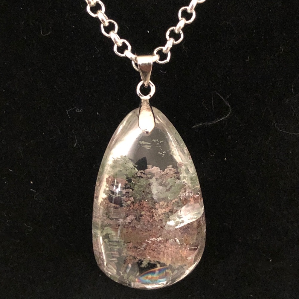 Natural stone charm pendant necklace